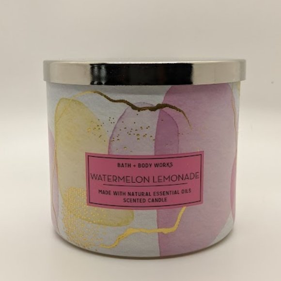 NEW - Bath & Body Works/White Barn Watermelon Lemonade 3 Wick Candle - Picture 1 of 4
